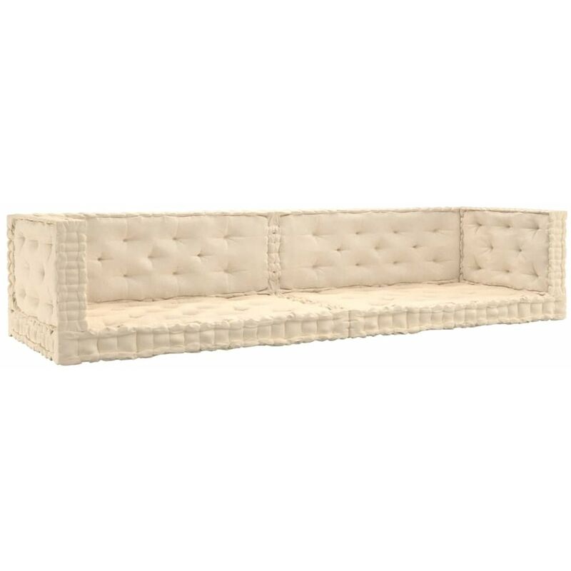 

Happyshopping - Cojines para palets de suelo 6 unidades algodon beige