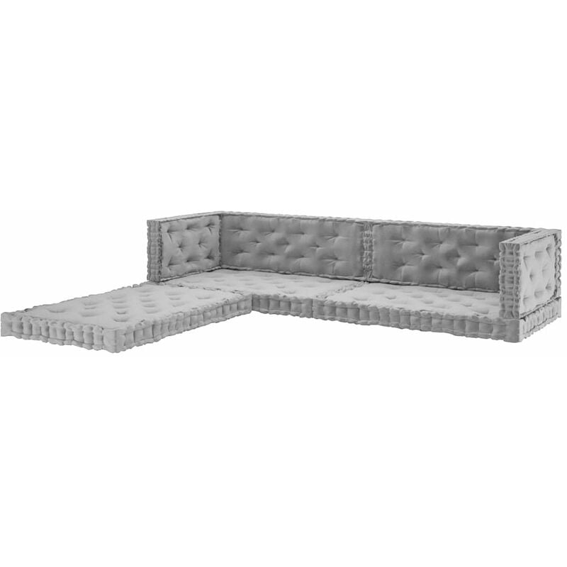 

Happyshopping - Cojines para palets de suelo 7 unidades algodon gris