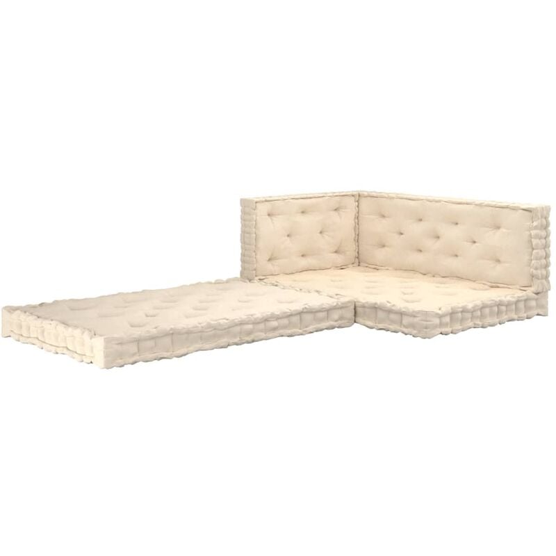 

Cojines para palés de suelo 4 unidades algodón beige - Beige