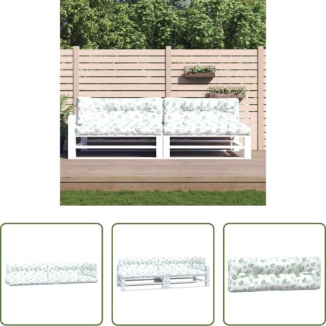 Cojines para patio -  Cojines para palés 5 piezas tela estampado de hojas