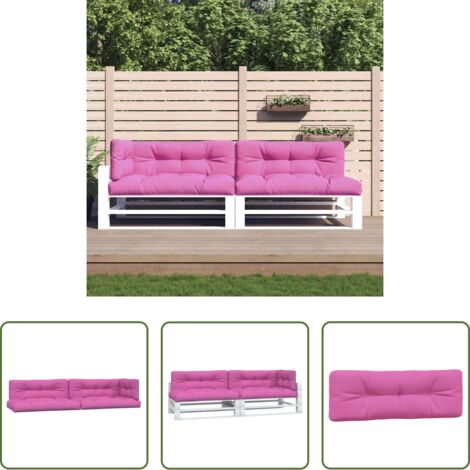 Cojines para patio -  Cojines para palés 5 piezas tela rosa