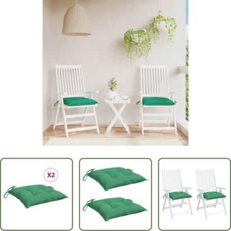 Cojines para patio -  Cojines para palets 2 unidades tela Oxford verde 50x50x7 cm