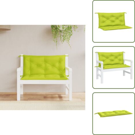Cojines para patio - vidaXL Cojines de banco de jardín 2 uds verde brillante 100x50x7 cm - Cojines para salón