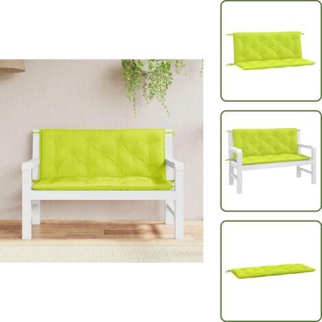 Cojines para patio - vidaXL Cojines de banco de jardín 2 uds verde brillante 120x50x7 cm - Cojines para salón