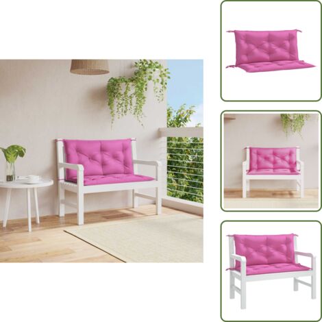 Cojines para patio - vidaXL Cojines para banco de jardín 2 uds tela rosa 100x50x7 cm - Cojines para salón