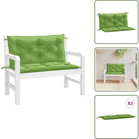 Cojines para salón - vidaXL Cojines para banco jardín 2 uds tela verde melange 100x50x7 cm - Cojines de tela