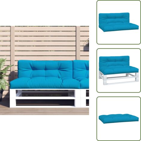 Cojines para salón - vidaXL Cojines para palets 2 unidades tela azul - Cojines para exterior