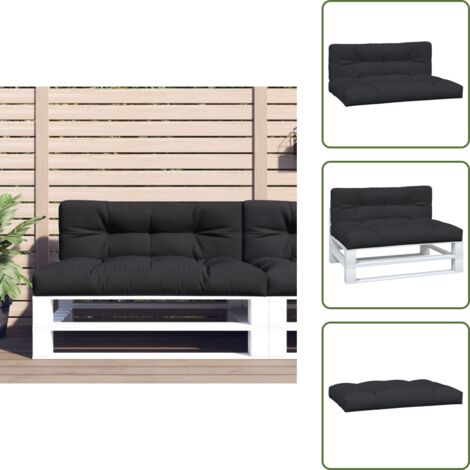 Cojines para salón - vidaXL Cojines para palets 2 unidades tela negro - Cojines para exterior