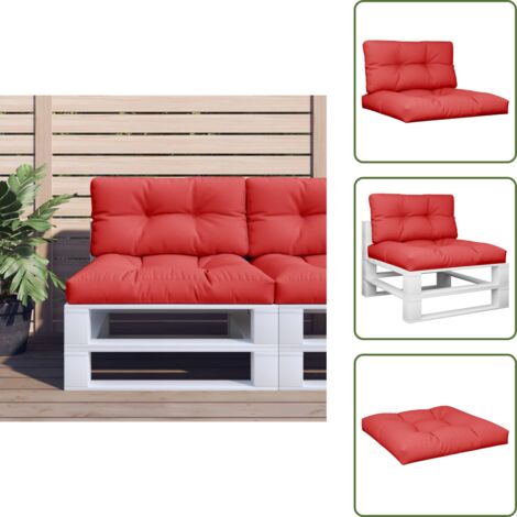 Cojines para salón - vidaXL Cojines para palets 2 unidades tela rojo - Cojines para exterior