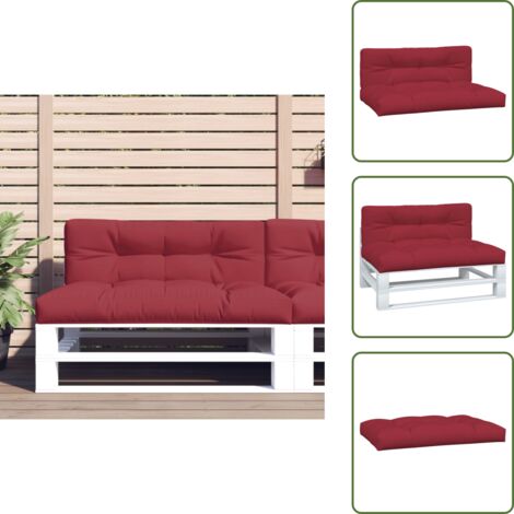 Cojines para salón - vidaXL Cojines para palets 2 unidades tela rojo tinto - Cojines para sillas