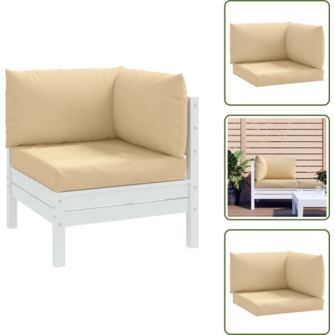 Cojines para salón - vidaXL Cojines para sofá de palets 3 uds tela beige melange - Cojines de exterior