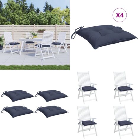Cojines para silla 4 uds tela Oxford azul marino 50x50x7 cm - Cojines de exterior - Cojines de jardín