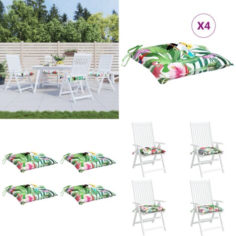 Cojines para silla 4 uds tela Oxford multicolor 50x50x7 cm - Cojines de jardín - Cojines de silla de oficina