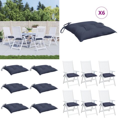 Cojines para silla 6 uds tela Oxford azul marino 50x50x7 cm - Cojines de exterior - Cojines de jardín