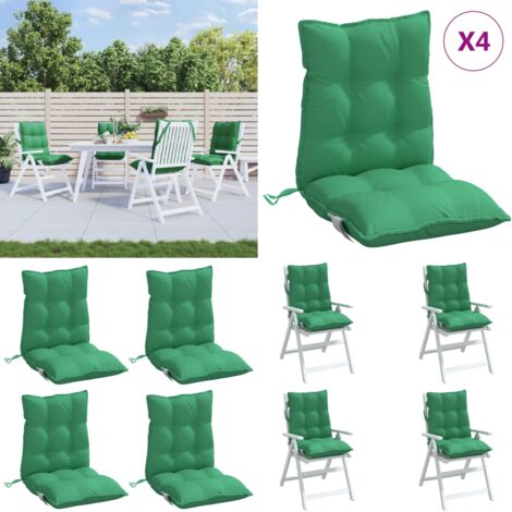 Cojines para silla con respaldo bajo 4 uds tela Oxford verde - Cojines de jardín - Cojines para patio