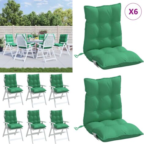 Cojines para silla con respaldo bajo 6 uds tela Oxford verde - Cojines de jardín - Cojines para patio