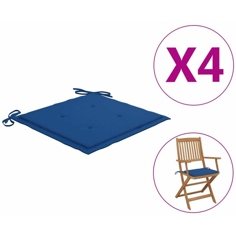 

Cojines para silla de jardin 4 uds tela azul royal 40x40x4 cm