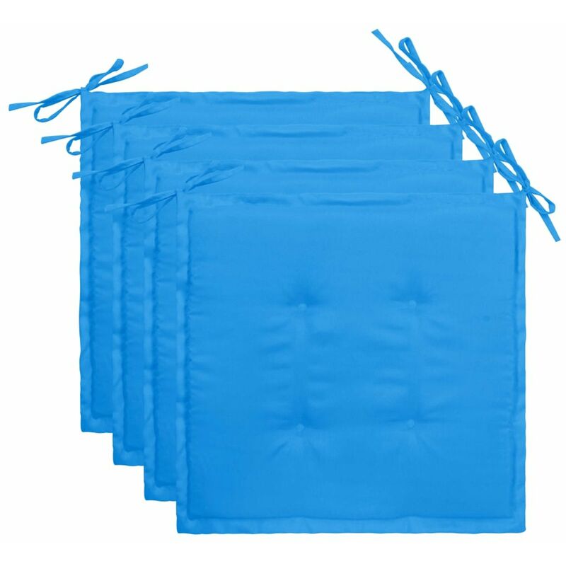 

Happyshopping - Cojines para silla de jardin 4 unidades tela azul 50x50x4 cm