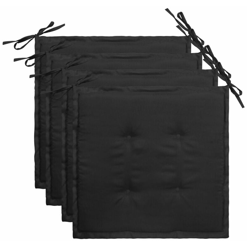 

Cojines para silla de jardin 4 unidades tela negro 50x50x4 cm