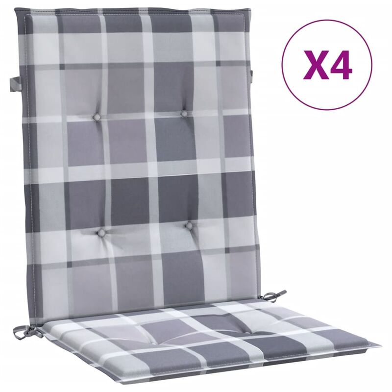 

Cojines para silla de jardín 4 uds a cuadros gris 100x50x4 cm - Multicolor