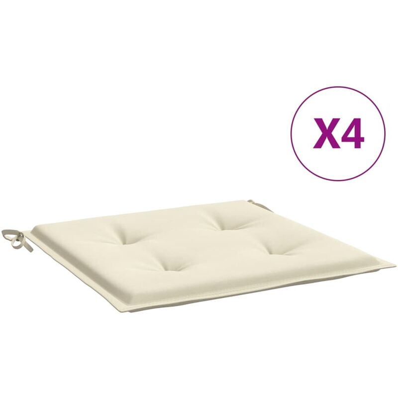 

Cojines para silla de jardín 4 uds tela color crema 50x50x4 cm - Crema