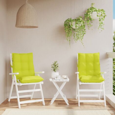 Cojines para silla respaldo bajo 2 uds tela Oxford verde brillo