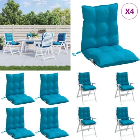 Cojines para silla respaldo bajo 4 uds tela Oxford azul claro - Cojines para jardín - Cojines para patio