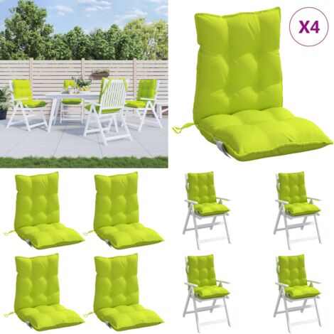 Cojines para silla respaldo bajo 4 uds tela Oxford verde brillo - Cojines para jardín - Cojines para patio