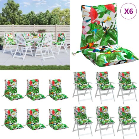 Cojines para silla respaldo bajo 6 uds tela Oxford multicolor - Cojines para jardín - Cojines para patio