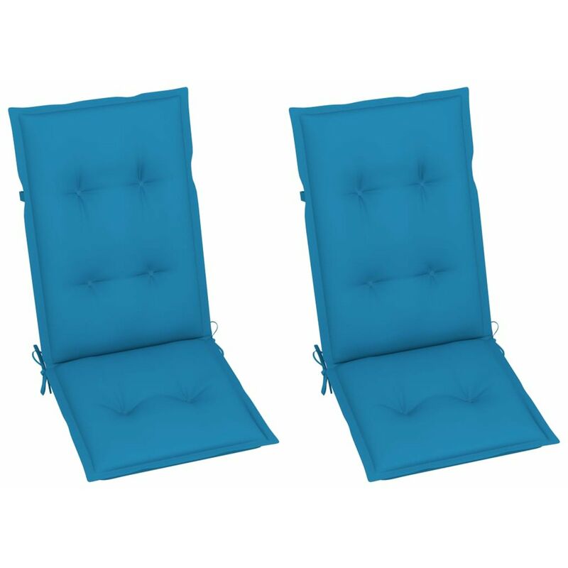 

Happyshopping - Cojines para sillas de jardin 2 uds azul 120x50x7 cm