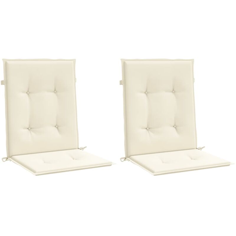 

vidaXL Cojines para sillas de jardín 2 uds color crema 100x50x4 cm - Crema