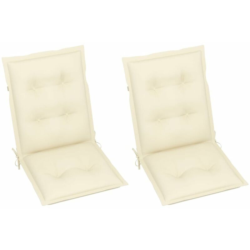 

Cojines para sillas de jardin 2 uds color crema 100x50x7 cm