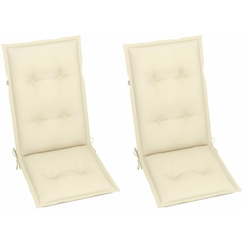 

Happyshopping - Cojines para sillas de jardin 2 uds crema 120x50x7 cm