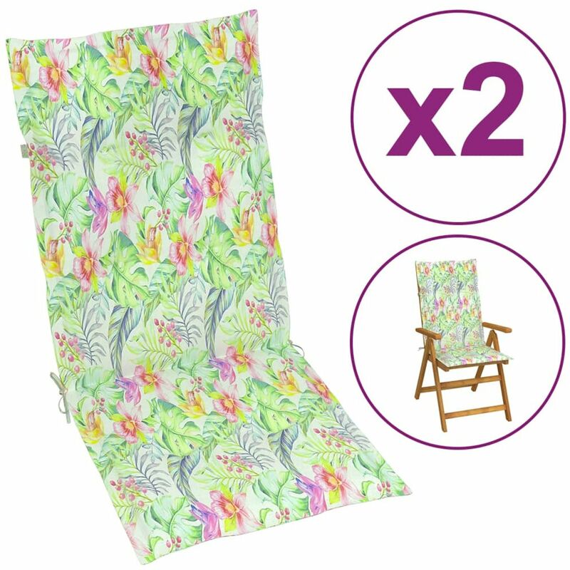 

Cojines para sillas de jardin 2 uds estampado hojas 120x50x4 cm