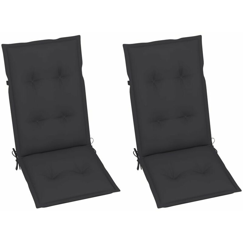 

Cojines para sillas de jardin 2 uds gris antracita 120x50x7 cm