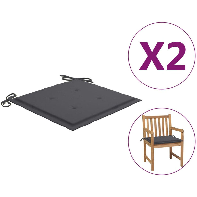 

Cojines para sillas de jardin 2 uds gris antracita 50x50x4 cm