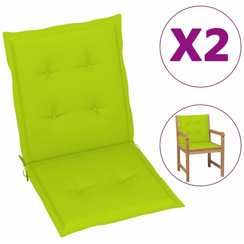 

Cojines para sillas de jardin 2 uds verde brillante 100x50x4 cm