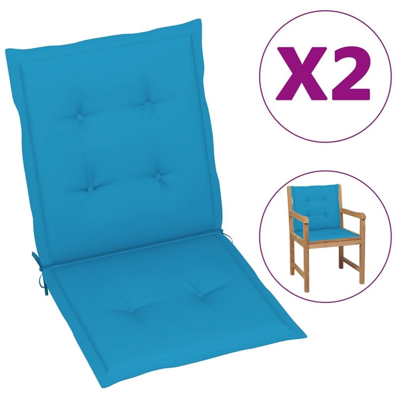 

Cojines para sillas de jardin 2 unidades azul 100x50x4 cm