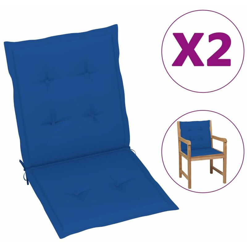 

Cojines para sillas de jardin 2 unidades azul klein 100x50x4 cm