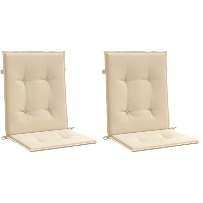 

vidaXL Cojines para sillas de jardín 2 unidades beige 100x50x4 cm - Beige
