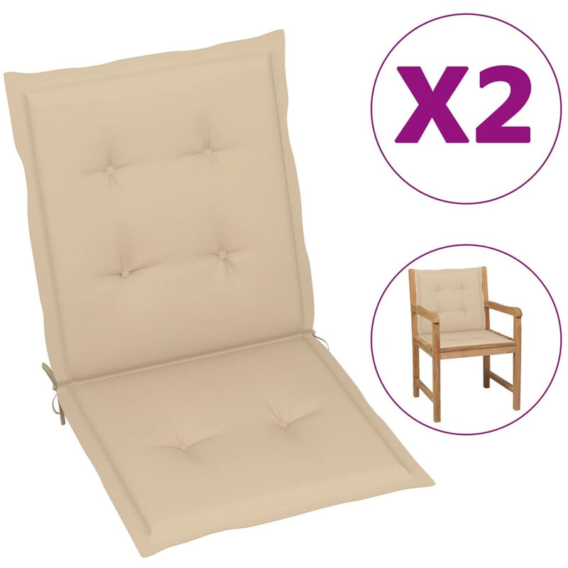 

Cojines para sillas de jardin 2 unidades beige 100x50x4 cm