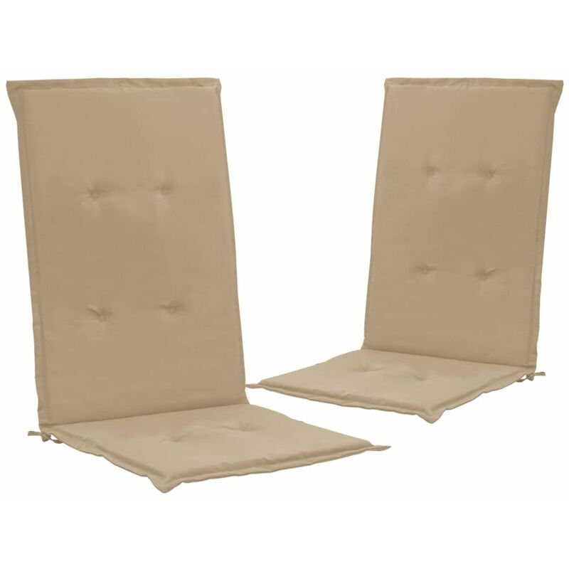 

Cojines para sillas de jardin 2 unidades beige 120x50x4 cm