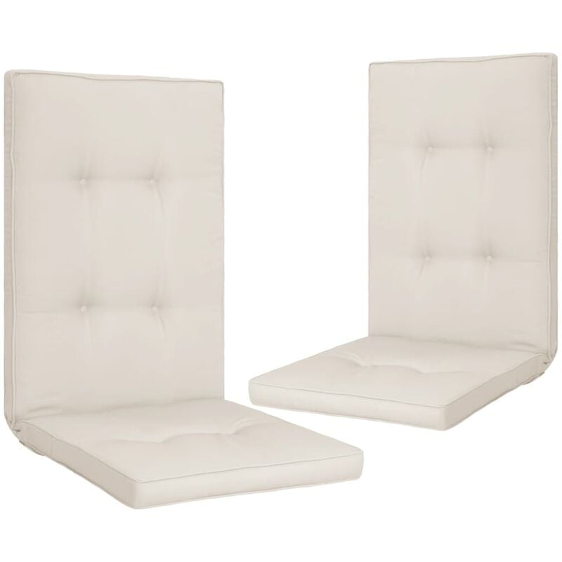 

vidaXL Cojines para sillas de jardín 2 unidades color crema 120x50x5cm - Crema