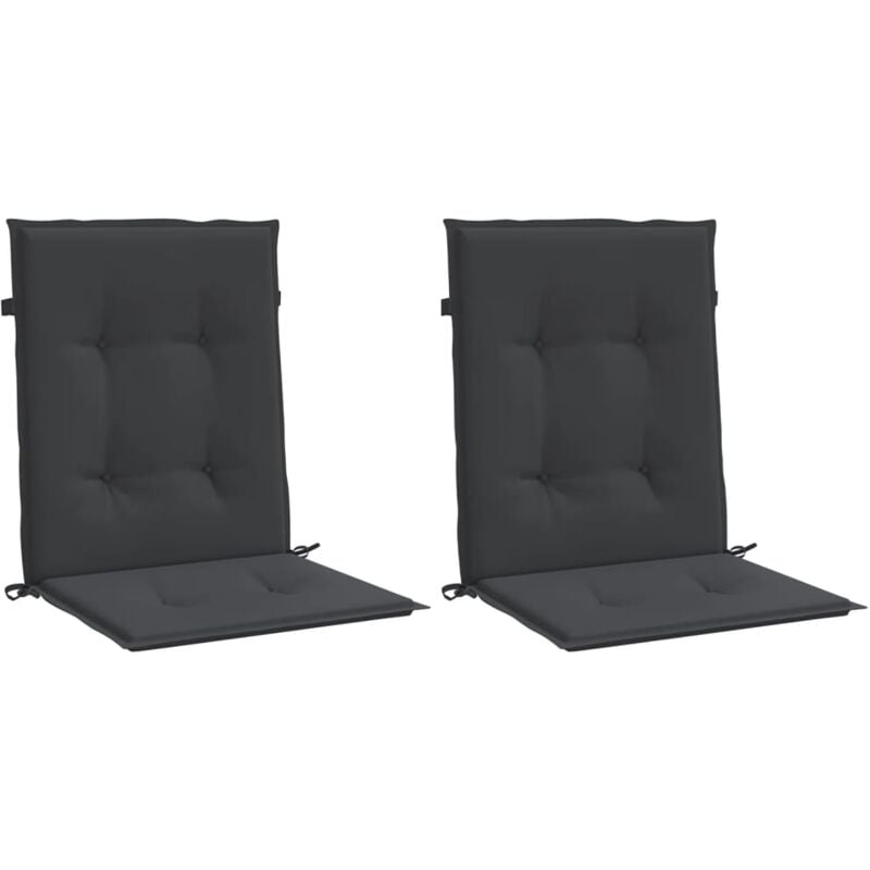 

vidaXL Cojines para sillas de jardín 2 unidades negro 100x50x4 cm - Negro