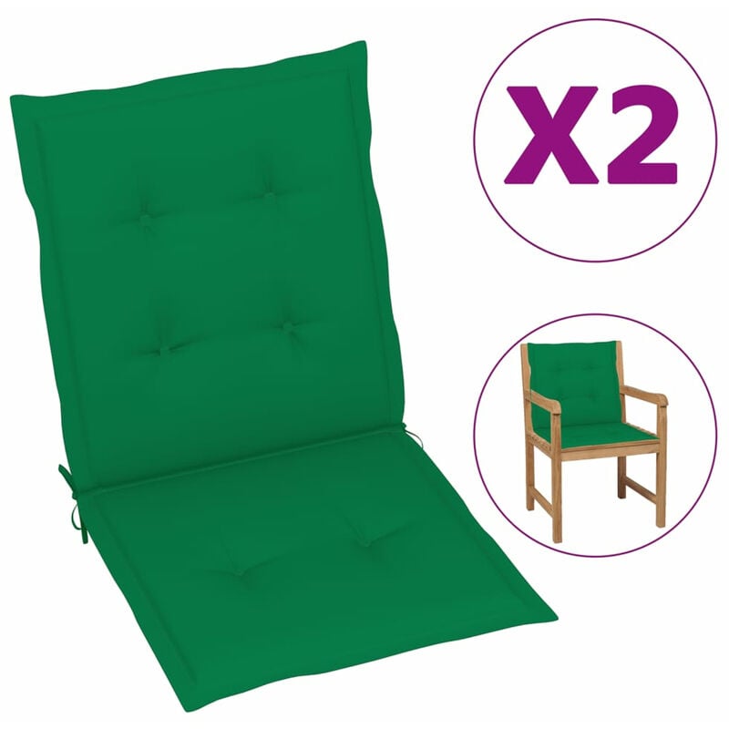 

Cojines para sillas de jardin 2 unidades verde 100x50x4 cm