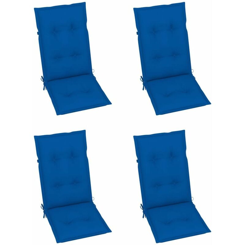 

Happyshopping - Cojines para sillas de jardin 4 uds azul royal 120x50x7 cm