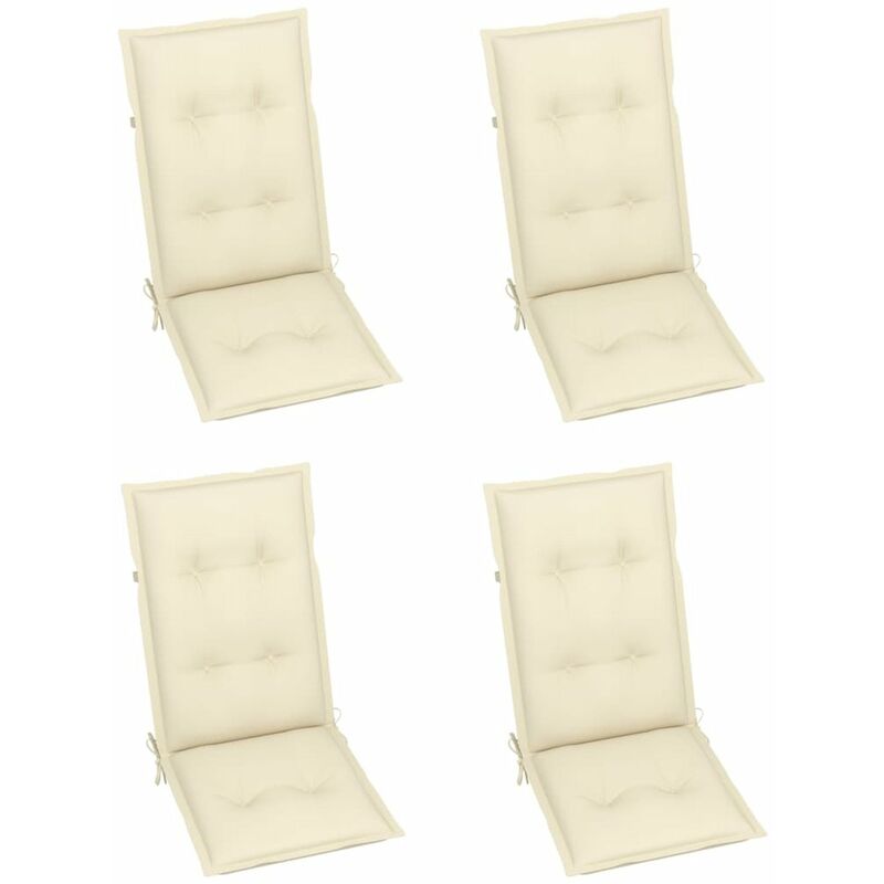 

Happyshopping - Cojines para sillas de jardin 4 uds crema 120x50x7 cm