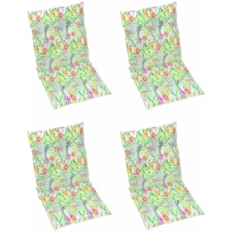 

Happyshopping - Cojines para sillas de jardin 4 uds estampado hojas 100x50x4 cm