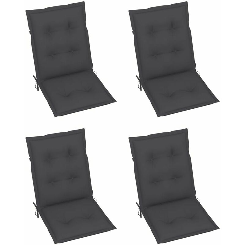 

Cojines para sillas de jardin 4 uds gris antracita 100x50x7 cm