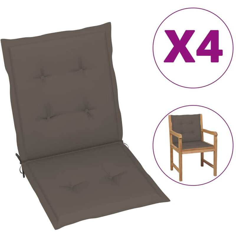 

Cojines para sillas de jardin 4 uds gris taupe 100x50x4 cm